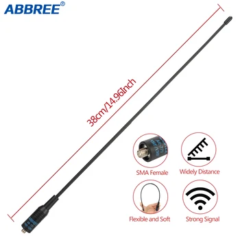 ABBREE AR-771 SMA-Kadın 144/430 MHz Dual Band Anten Baofeng için Su Geçirmez UV-S9 UV-9S artı UV-9R Pro BF - 9700 Walkie Talkie