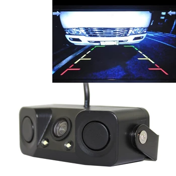PZ-451 araba kamera LED ışıkları park sensörü 3 in 1 gece görüş kamera monitörü Buzzer ile,DC 12 V, 720x504 piksel, Lens