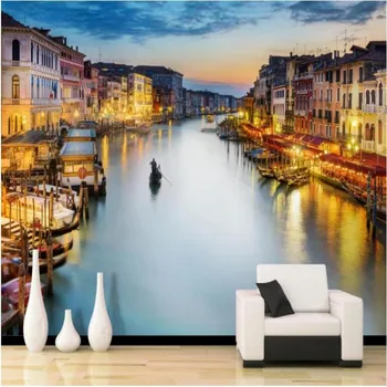 wellyu Özel büyük ölçekli duvar resimleri Venedik Watertown HD rüya zemin dokunmamış duvar kağıdı papel de parede para quarto