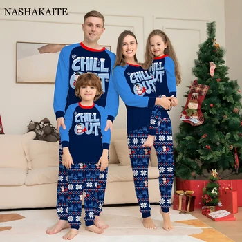 Noel Aile Eşleştirme Pijama Seti Anne Baba Çocuklar kardan adam Baskı Elbise Bebek Tulum Aile Bak Pijama Noel Hediyesi
