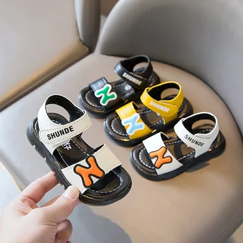 Yeni Stil 2023 Yaz çocuk sandaletleri Nefes Erkek Sandalet Yumuşak Rahat çocuk ayakkabıları Açık Plaj Hafif Terlik