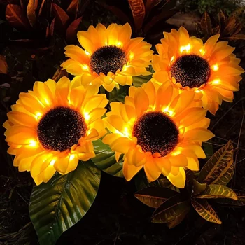 Açık güneş ayçiçeği lamba akıllı anlamda bahçe ışıkları Yard düğün şükran dekor ışık su geçirmez LED çim ışığı