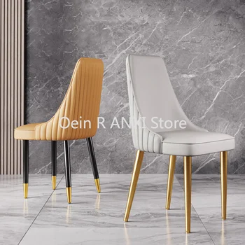 Dresser Mutfak Yatak Odası yemek sandalyeleri İskandinav Altın PU Deri Ergonomik yemek sandalyeleri Lüks Modern Sedie Ev Mobilyaları WK