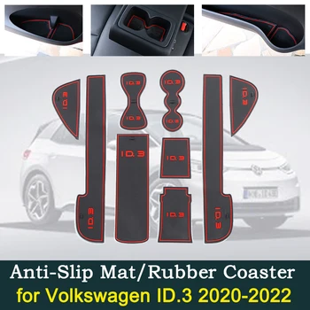 Kaymaz Kirli Toz Kapısı Paspaslar Bardak Oluk Pedleri Volkswagen VW ID.3 2020 2021 2022 Delik Ped Araba Styling Aksesuarları Araçlar