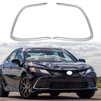 Toyota Camry 2021 için Krom Ön Sis İşık Lambası Kapak Trim Tampon Kalıplama Garnitür Kaş Göz Kapağı