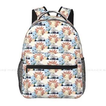 Büyük Kapasiteli Rahat okul çantası Peri Kuyruk Anime dizüstü seyahat Sırt Çantaları Anime Kolaj Yumuşak Sırt Çantası Genç için