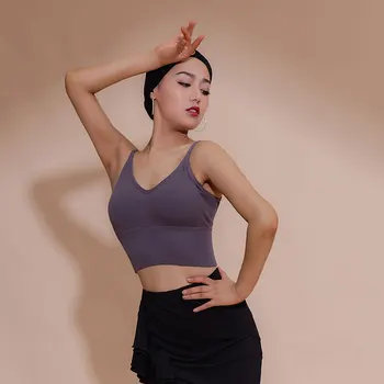 Yaz Moda Yeni Kadın Samba Latin Dans Üstleri Seksi Sling İç Çamaşırı Kadın Yoga Spor Uygulama Üst Göğüs Pedi İle DL6354