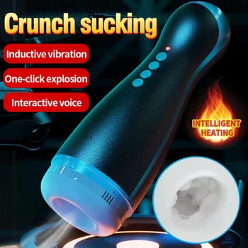 Otomatik Vibratör Erkekler için Pussy Daralma vakum ısıtma Enayi Oral Seks Fincan Oyuncaklar Ürünler Yetişkinler İçin Erkek Masturbator Emme
