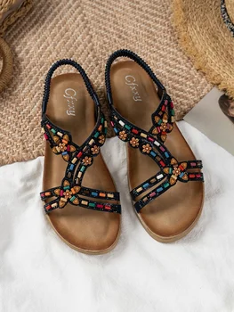 Kadın sandalet moda ayakkabılar kadın yaz tarzı kadın ayakkabısı düz ayakkabı Balıksırtı terlik