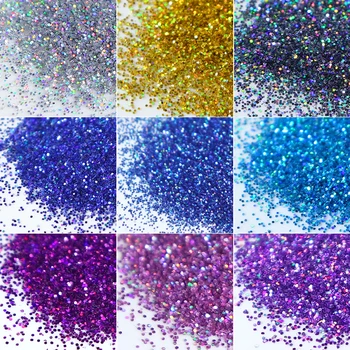 10ml Holografik Çivi Glitter Toz 0.2 mm Lazer Holo Sequins Starlight Pigment Nail Art Süslemeleri Malzeme Kadınlar Kızlar İçin