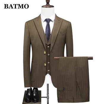 BATMO 2021 yeni varış bahar karıştırdı rahat takım elbise erkek, düğün elbisesi, ceket + pantolon + yelek 6806