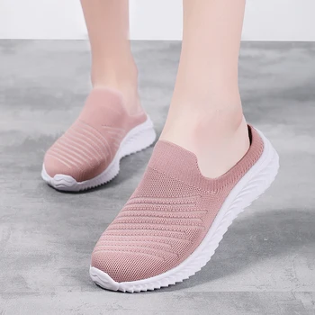 Kadın Katır 2023 Yeni Rahat Yarım Terlik Nefes Hafif Açık Daireler Zapatos De Mujer Artı Boyutu kaliteli ayakkabılar Kadın için