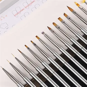 Metal Çubuk Japon Tırnak Kalem Aracı Seti renkli kalem seti Hatları Fırça Nail Art DIY Oyma Boyama Tasarım Kalem Lehçe Jel Çekme Makyaj