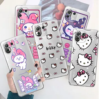 Karikatür Kuromi Hello Kitty Benim Melodi Xiaomi Poco X3 NFC Pro M3 F1 F3 Temizle Kılıf Mi 11 12 11X 12X Pro 11T 10T Not 10Lite