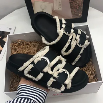 2023 Yeni Yaz Kadın Platformu Terlik Sandalet Daireler plaj ayakkabısı Tasarımcı Slingback Flip Flop yürüyüş ayakkabısı Slaytlar Zapatillas