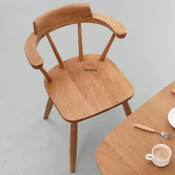 İskandinav yemek sandalyeleri mutfak mobilyası masif ahşap sandalye Beyaz Meşe Ev Mobilyaları Basit Koltuk Salonu Japon yemek sandalyesi