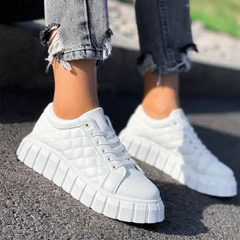 Comem platform ayakkabılar Bahar Sonbahar Rahat Kadın Tüm Maç Kalın Taban Nefes Beyaz vulkanize Ayakkabı Kadın Sneakers Boyutu 42 43