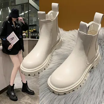 Bahar 2021 bayanlar zarif beyaz yarım çizmeler kadın yüksek topuk platform ayakkabılar siyah gotik deri punk yarım çizmeler