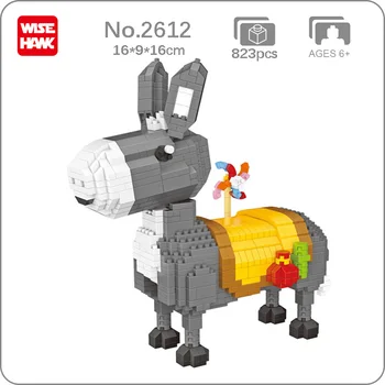 Weagle 2612 Hayvan Dünya Eşek At Fırıldak Pet 3D Modeli DIY Mini Elmas Blokları Tuğla Yapı Oyuncak Çocuk Hediye ıçin hiçbir Kutu