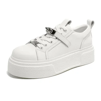 Bahar Tıknaz Düz Platform Sneakers Kadınlar Kalın Alt Baba Ayakkabı Kadın Spor beyaz ayakkabı Tenis Sepeti Femme