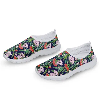 Koala Çiçek Marka Tasarım Bayanlar düz ayakkabı Rahat Öğrenci Sneakers Rahat Kızlar Hafif Örgü Loafer'lar Zapatos De Mujer