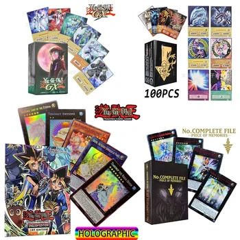100 adet Yu Gi Oh Oyun Kartları Mavi Gözler Sihirli Koyu Exodia Dikilitaş Slifer Ra Yugioh DM Anime DIY Koleksiyoncu Sürümü Savaş Kartı