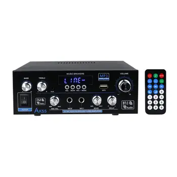 Dijital güç amplifikatörü USB BT FM AUX Mic 2.0 CH Taşınabilir ses amplifikatörü Hoparlör Amplifikatör HiFi Stereo Amp Hoparlör Alıcısı ABD