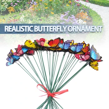 1 Demet Kelebekler Bahçe Yard Ekici Renkli Kaprisli Kelebek Kazık Süs Açık Dekor Saksı Dekorasyon