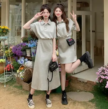 Büyük Boy bayan Şişman Kız Yaz Ortası Kore Güzellikleri InSummer Tatlı Çay Tatlı Mizaç Bel Tatil İki Es Elbise