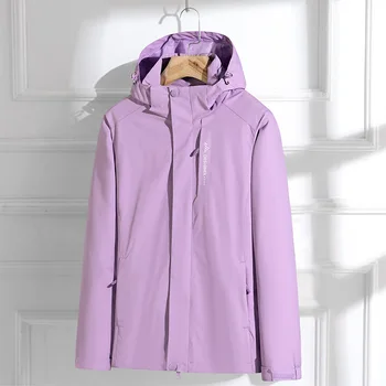 Açık Ceket kadın ceketi Üçü bir arada Çıkarılabilir Kadife Astar Yağmur Fırtınası dereceli Su Geçirmez Sıcak Seyahat Giyim Aktiviteler için