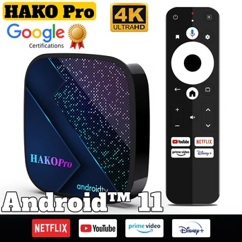 HAKO Pro akıllı TV Kutusu Android 2023 Bluetooth medya Oynatıcı 4K Ses Asistanı Top Box TV KUTUSU Google Sertifikalı Destek Netflix AV1