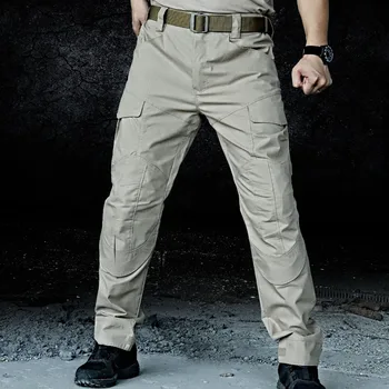 L5 Taktik Pantolon erkek Düz Renk Banliyö Çoklu Cepler İnce Pantolon Açık Su Geçirmez Aşınmaya dayanıklı Kneepad Pantolon
