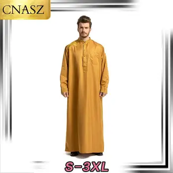 2020 Son Suudi Thobes Abaya Tasarımcı Erkek Jubba Müslüman Erkekler İçin İslami Giyim Bayram Jubba Thobe Elbise Müslüman Adam