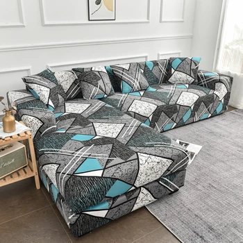 köşe kanepe kılıfı oturma odası için L şekilli kanepe koruyucu elastik anti-toz geometrik baskılı (birlikte 2 adet satın almanız gerekir)