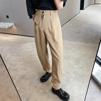 Erkek Düz Bacak Pantolon İlkbahar Ve Sonbahar Yeni Düz Renk Basit Kore Versiyonu Eğlence Her Şey Büyük Boy Pantolon