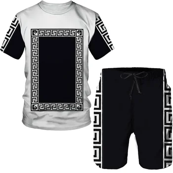 2023 Yaz Yeni Moda erkek T-shirt / Şort / İki Parçalı Setleri Çift Kıyafetler Casual Streetwear Giyim Hip Hop erkek Eşofman