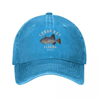 Retro Balık Sedir Anahtar Florida-Gümüş Metin Ada / Plaj beyzbol şapkası kamyon şoförü şapkası Moda Streetwear Erkek Kap Kadın