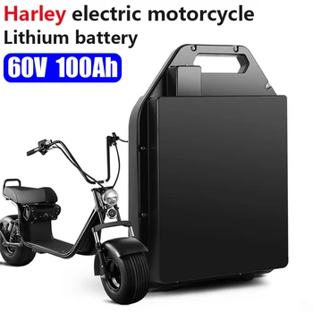 Harley elektrikli araba lityum pil su geçirmez 18650 Pil 60V 100Ah iki Tekerlekli Katlanabilir citycoco elektrikli scooter bisiklet
