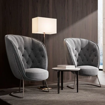 Özel İskandinav oturma odası kanepe sandalye İtalyan post-modern paslanmaz çelik yatak odası boş sandalye tasarım ev tek sandalye