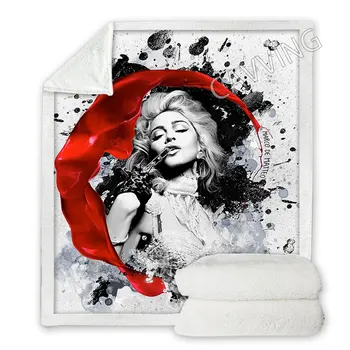 Madonna Komik Kapak 3D Sherpa Battaniye Dikdörtgen Battaniye Ev Tekstili Polar Giyilebilir Battaniye Atmak Battaniye Ev Dekor
