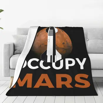 Işgal Mars Spacex Yıldız Gemisi Uçan Elon Misk Battaniye Pazen Tüm Sezon Çok fonksiyonlu Yumuşak Atmak Battaniye Yatak Yatak Odası Yorgan