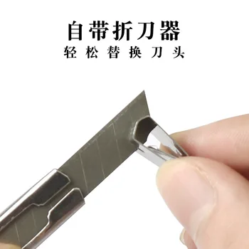 Ofis Küçük Maket Bıçağı Gümüş Paslanmaz Çelik çakı Kağıt Kesici Kalemtıraş Orta Bıçak El Bıçağı