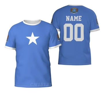 Özel Ad Numarası Somali Ülke Bayrağı 3D T-shirt Elbise T shirt Erkek Kadın Tees Tops Futbol Futbol Taraftarları Hediye ABD Boyutu