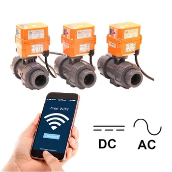 Özelleştirilmiş Akıllı WiFi Mobil Aktüatör Kontrolü Tam Bağlantı Noktası Elektrikli Küresel Vana DC ve AC Sürücü PVC Plastik Küresel Vana