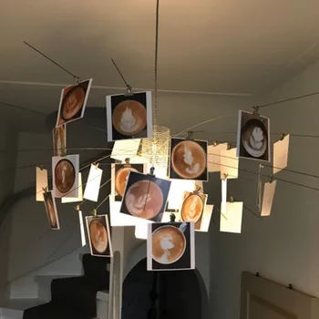 postmodern krom avize kendi başına yap kağıdı lamba italyan tasarımcı ışıkları Zettel z ışık Oturma Odası Ev yemek asılı aydınlatma