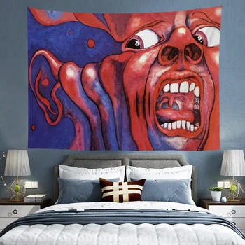 King Crimson Sanat Bandı Goblen Duvar Asılı Oda Dekor Duvar Kağıdı Estetik Yatak Odası Dekorasyon Ev Estetik Başlıklar Müzik