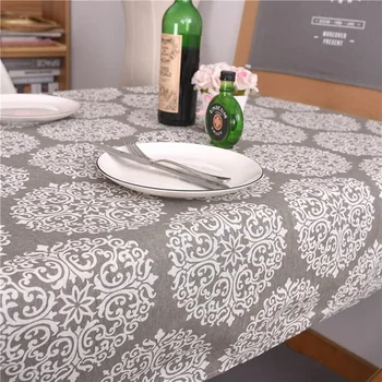 Gri Madalya Plastik Dekoratif Mutfak Masa Örtüsü Odası yemek masası Düğün Dekorasyon Masa Örtüsü Dikdörtgen Su Geçirmez Manteles