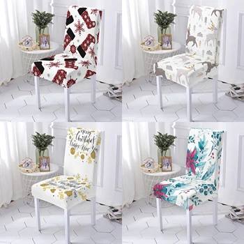 Noel Tarzı sandalye kılıfı Anti-Kirli Koltuk sandalye kılıfı s Çorap Desen Ziyafet Yemek Kapakları mutfak sandalyeleri Ev Stuhlbezug