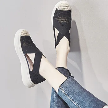 Moda Dantel Sandalet Kadın Flats Ayakkabı Yaz Rahat Öğrenci Platformu Roma Bayanlar Kum Ayakkabı platform sandaletler 4cm Topuklu