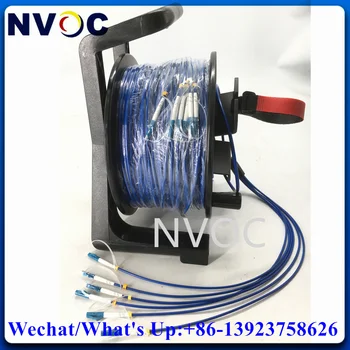 220 M 6C SMF 4.5 mm Mavi PVC Kablo,6 Çekirdek LC/ST/FC/SC açık Zırhlı Fiber Optik Yama Kablosu Konektörü Plastik PCD310 Makarası
